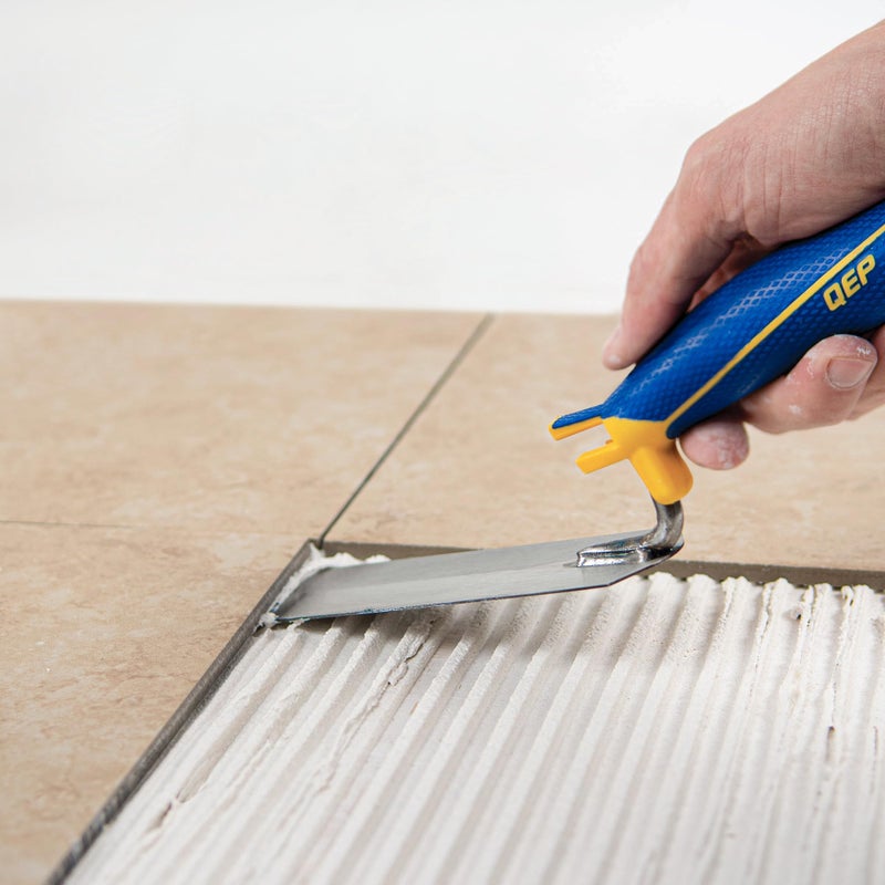 QEP 6 in. x 2 in. Comfort Grip Flat Margin Flooring Trowel with Bucket Hook  Silver (42112) - Image 2
